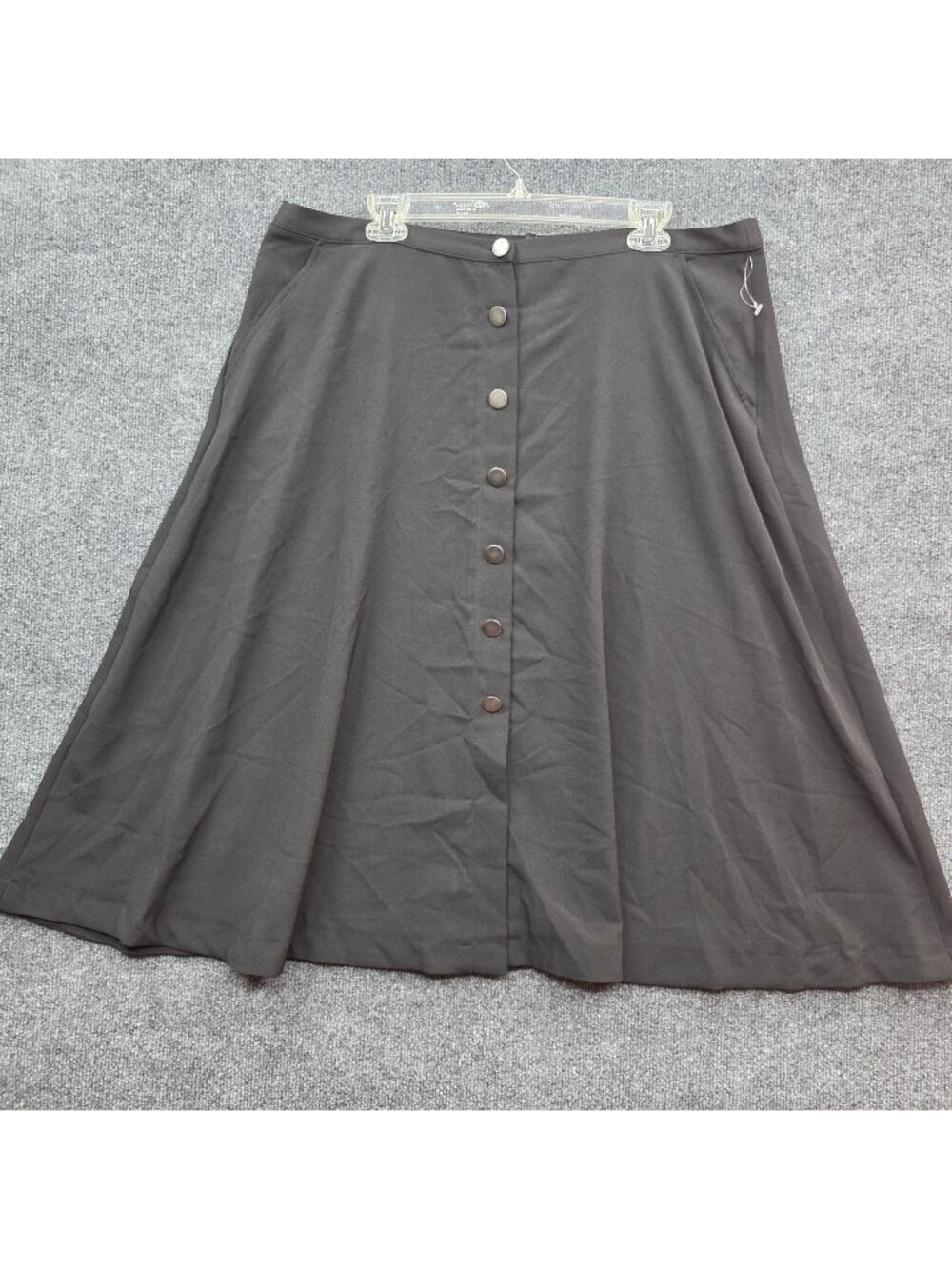 New Directions Button Front A Line Skirt Sze XL Black Whimsygoth Capsule Office